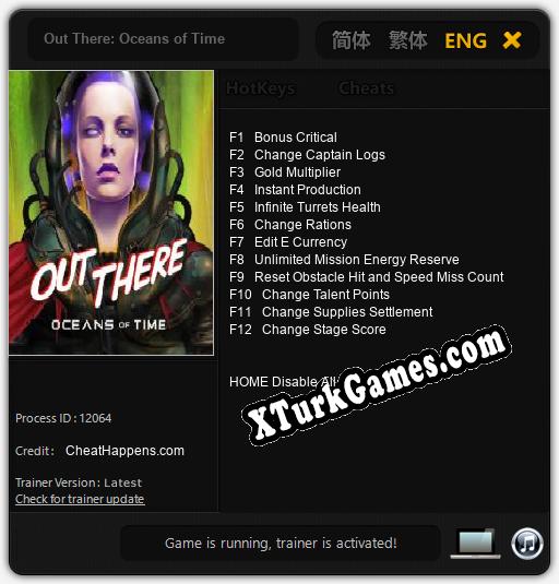 Out There: Oceans of Time: Trainer +12 [v1.2]