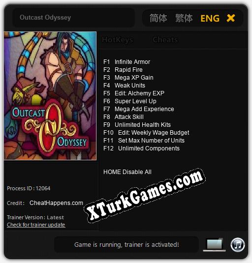 Outcast Odyssey: Cheats, Trainer +12 [CheatHappens.com]