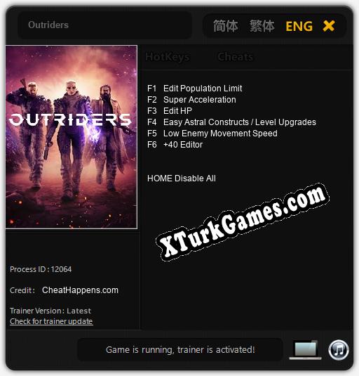 Outriders: Trainer +6 [v1.9]