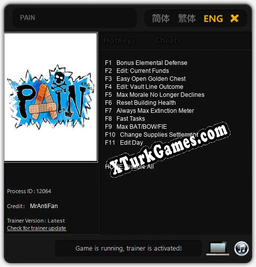 PAIN: Trainer +11 [v1.1]