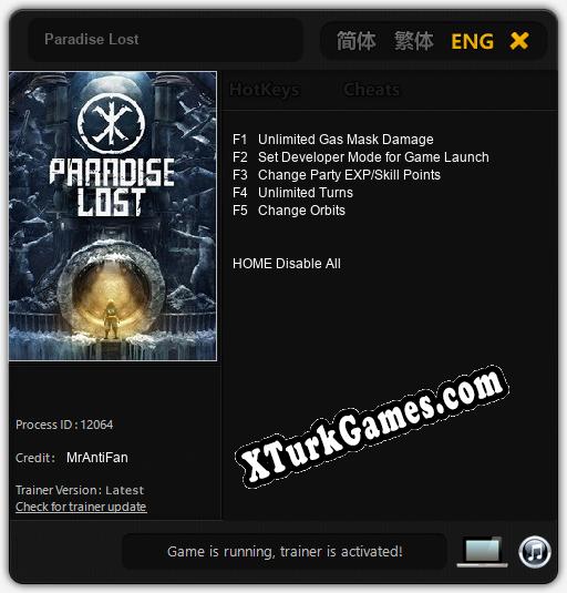 Paradise Lost: Trainer’ı (V1.0.25)