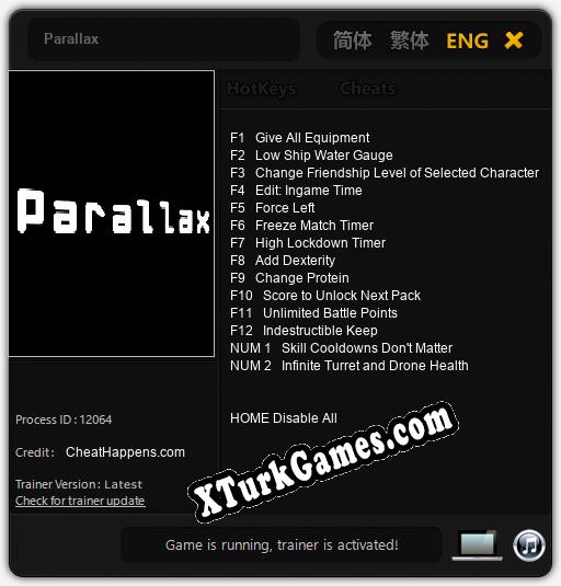İçin Trainer’ı Çıktı Parallax [v1.0.5]