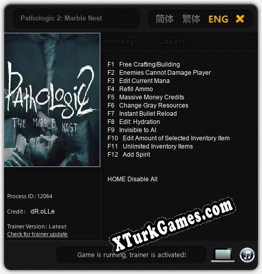 Pathologic 2: Marble Nest: Trainer’ı (V1.0.68)