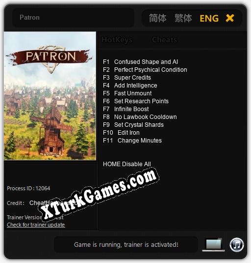 Patron: Cheats, Trainer +11 [CheatHappens.com]