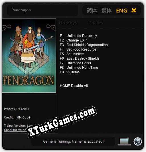 Pendragon: Cheats, Trainer +9 [dR.oLLe]