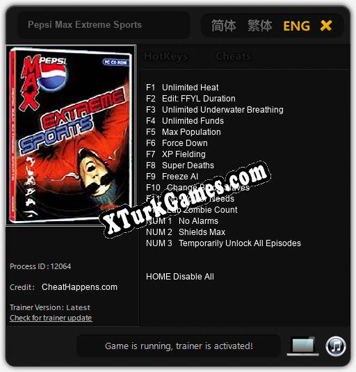 İçin Trainer’ı Çıktı Pepsi Max Extreme Sports [v1.0.9]