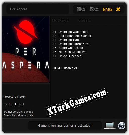 Per Aspera: Trainer +7 [v1.5]
