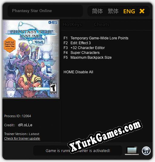 Phantasy Star Online: Trainer +5 [v1.5]