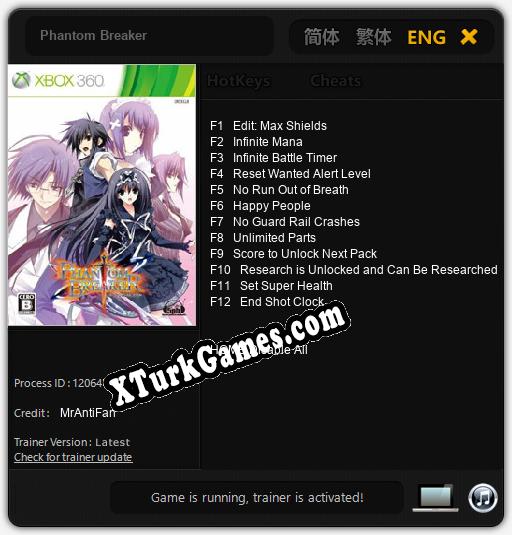 Phantom Breaker: Trainer’ı (V1.0.73)