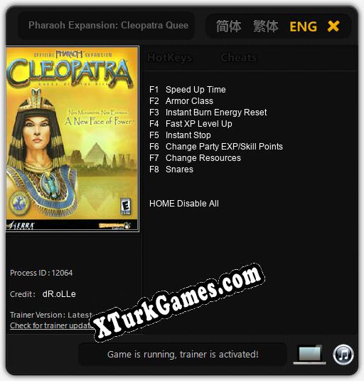 Pharaoh Expansion: Cleopatra Queen of the Nile: Trainer +8 [v1.4]