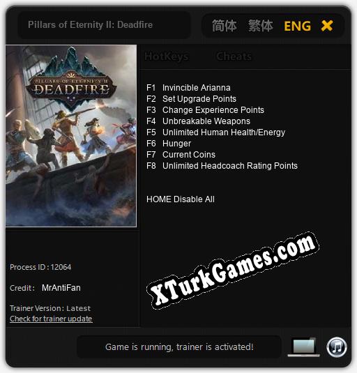 Pillars of Eternity II: Deadfire: Trainer’ı (V1.0.80)