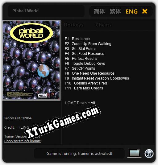 Pinball World: Trainer +11 [v1.5]