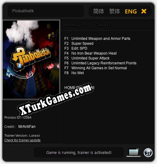 Pinballistik: Cheats, Trainer +8 [MrAntiFan]