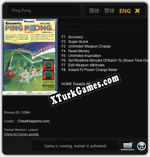 Ping-Pong: Cheats, Trainer +8 [CheatHappens.com]