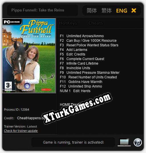 Pippa Funnell: Take the Reins: Cheats, Trainer +13 [CheatHappens.com]