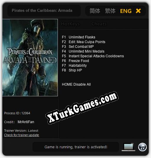Pirates of the Caribbean: Armada of the Damned: Cheats, Trainer +8 [MrAntiFan]