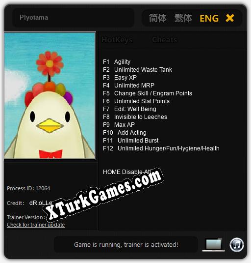 Piyotama: Trainer’ı (V1.0.72)