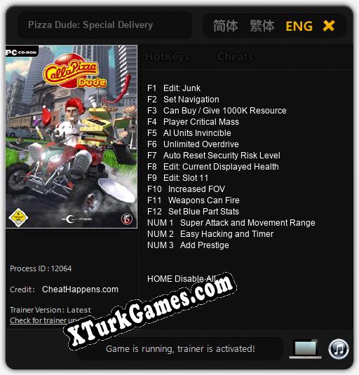 Pizza Dude: Special Delivery: Cheats, Trainer +15 [CheatHappens.com]