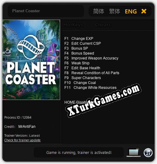 Planet Coaster: Trainer’ı (V1.0.41)