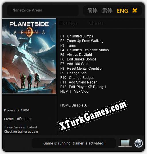 PlanetSide Arena: Cheats, Trainer +13 [dR.oLLe]