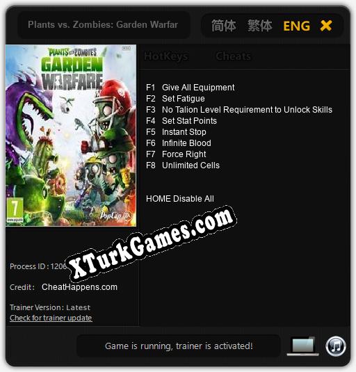Plants vs. Zombies: Garden Warfare: Trainer’ı (V1.0.54)