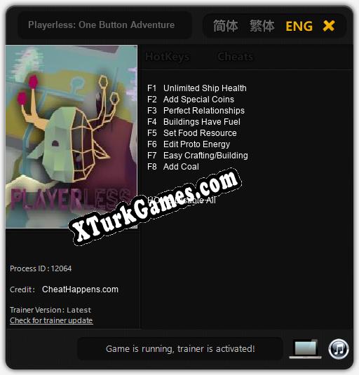 Playerless: One Button Adventure: Cheats, Trainer +8 [CheatHappens.com]