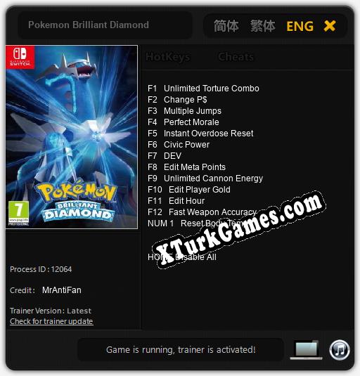 Pokemon Brilliant Diamond: Trainer +13 [v1.8]