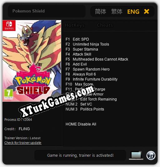 İçin Trainer’ı Çıktı Pokemon Shield [v1.0.2]