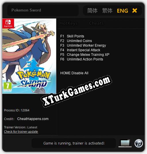 Pokemon Sword: Trainer’ı (V1.0.39)