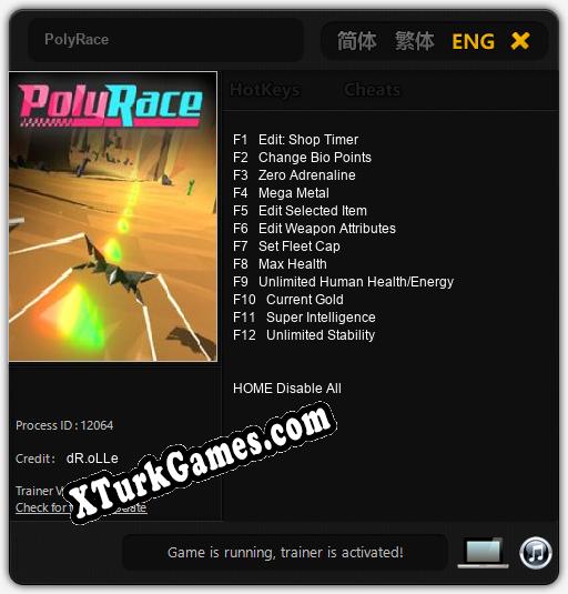 PolyRace: Cheats, Trainer +12 [dR.oLLe]