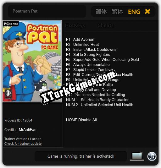 İçin Trainer’ı Çıktı Postman Pat [v1.0.8]