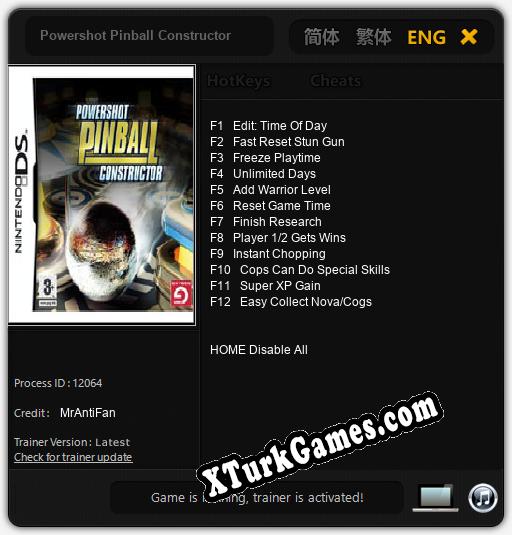 Powershot Pinball Constructor: Trainer’ı (V1.0.23)