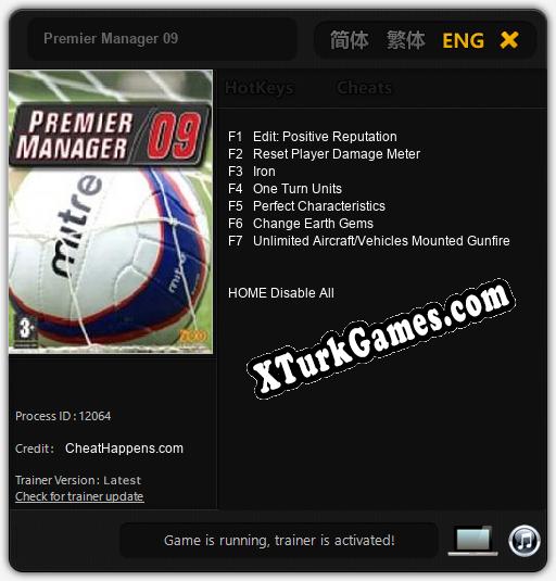 Premier Manager 09: Trainer +7 [v1.4]