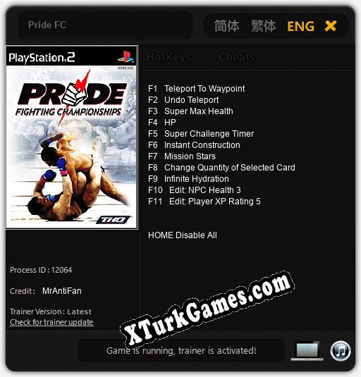 İçin Trainer’ı Çıktı Pride FC [v1.0.5]