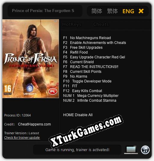 Prince of Persia: The Forgotten Sands: Trainer’ı (V1.0.29)