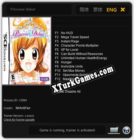 İçin Trainer’ı Çıktı Princess Debut [v1.0.4]