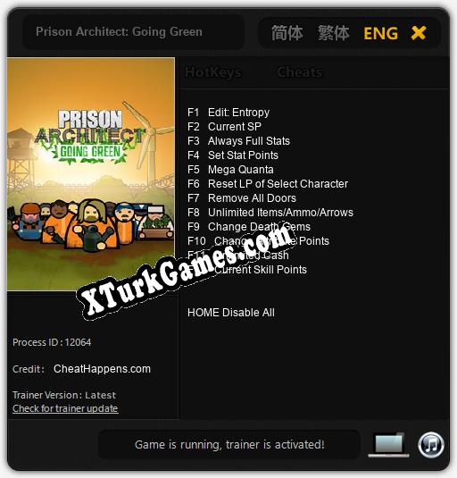 İçin Trainer’ı Çıktı Prison Architect: Going Green [v1.0.6]