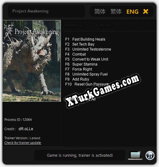 İçin Trainer’ı Çıktı Project Awakening [v1.0.2]