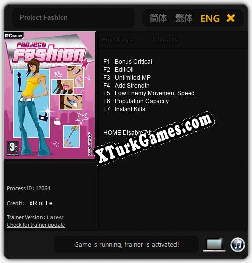 Project Fashion: Trainer +7 [v1.1]