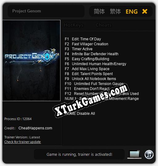 Project Genom: Cheats, Trainer +13 [CheatHappens.com]
