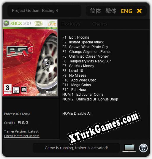 İçin Trainer’ı Çıktı Project Gotham Racing 4 [v1.0.6]