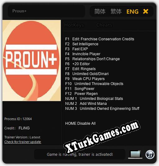 İçin Trainer’ı Çıktı Proun [v1.0.4]