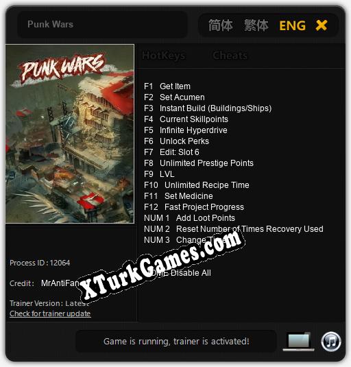 Punk Wars: Trainer’ı (V1.0.49)