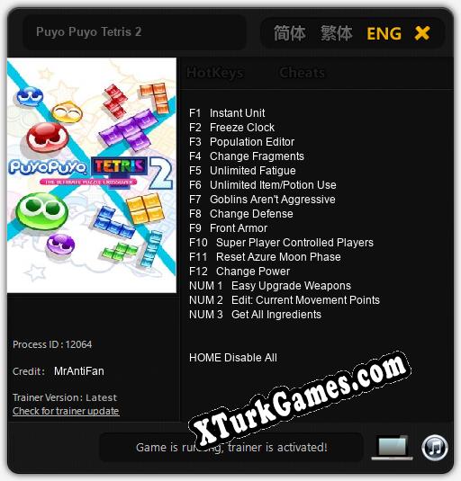 Puyo Puyo Tetris 2: Trainer’ı (V1.0.43)
