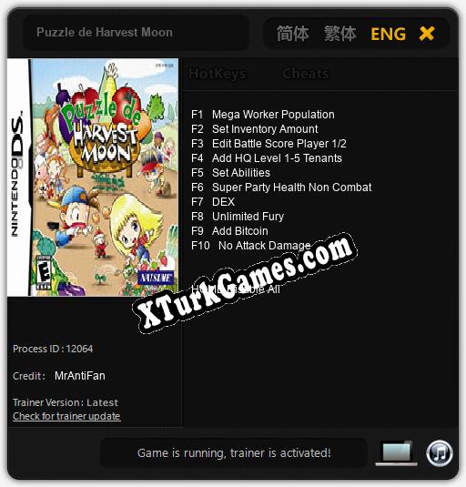 İçin Trainer’ı Çıktı Puzzle de Harvest Moon [v1.0.4]