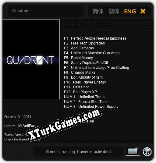 Quadrant: Trainer’ı (V1.0.26)