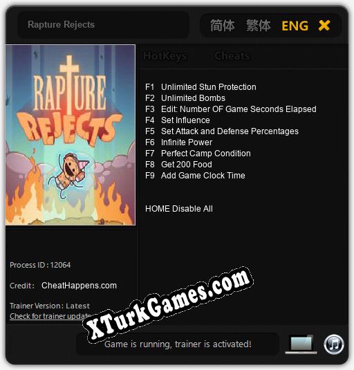 Rapture Rejects: Trainer’ı (V1.0.64)