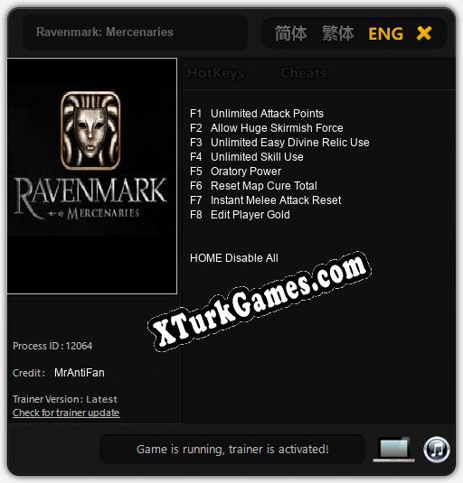 Ravenmark: Mercenaries: Trainer’ı (V1.0.82)