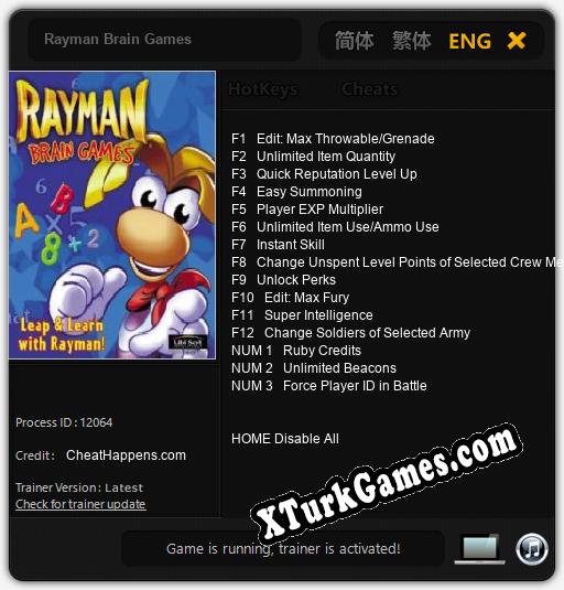 İçin Trainer’ı Çıktı Rayman Brain Games [v1.0.2]