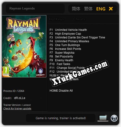 Rayman Legends: Trainer’ı (V1.0.77)
